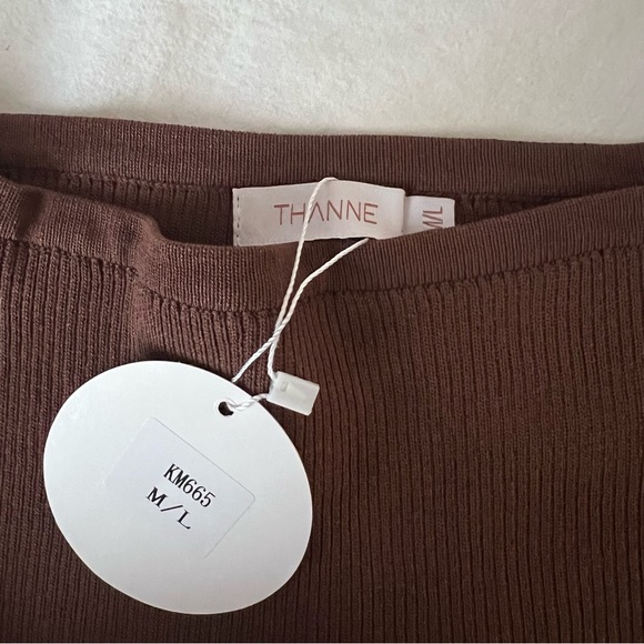 Charcoal ribbed off the shoulder top - Picture 5 of 5